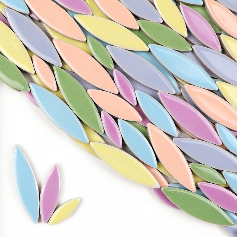 Colorful Crystal Glass Mosaic Tile Creative Paste Toys for Arts & Crafts Supplies Collage Material Leaves petal Mosaic