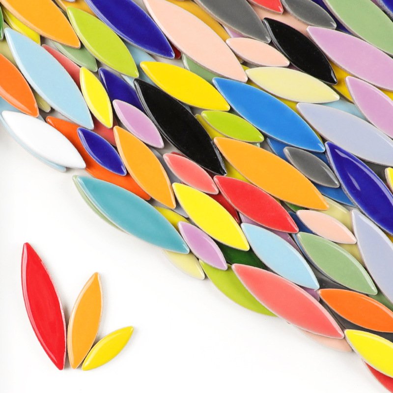 Colorful Crystal Glass Mosaic Tile Creative Paste Toys for Arts & Crafts Supplies Collage Material Leaves petal Mosaic