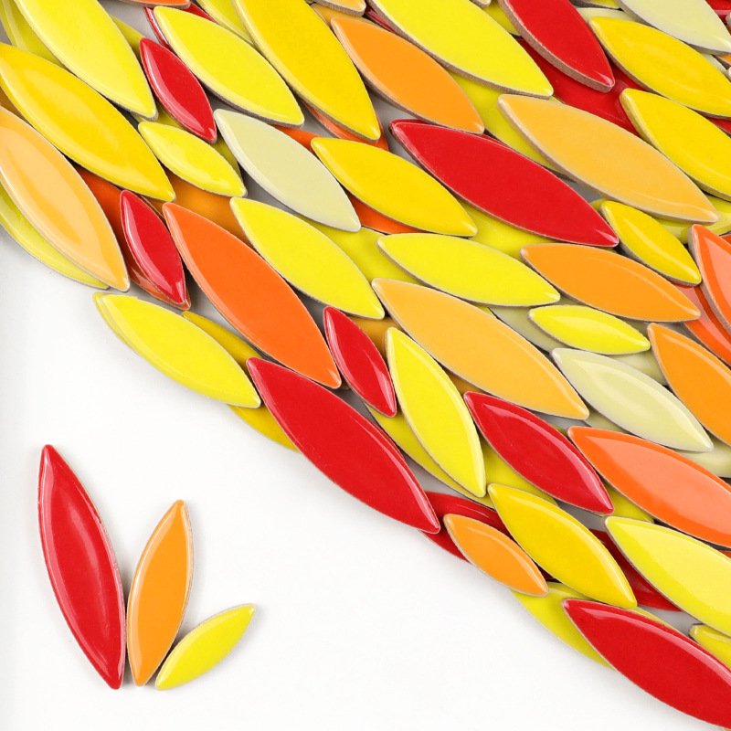 Colorful Crystal Glass Mosaic Tile Creative Paste Toys for Arts & Crafts Supplies Collage Material Leaves petal Mosaic