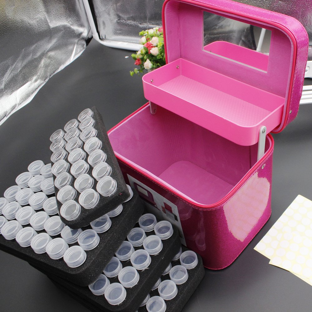 Diy Diamond Painting Tools 126 Bottles Storage Bag Carry Case Drill Zipper High Capacity