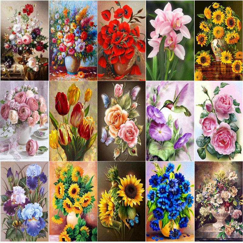 picture albums flowers Mysterious DIY 5D Diamond Painting Drill Crystal Rhinestone Cross Stitch Wall Art Home Decoration kit