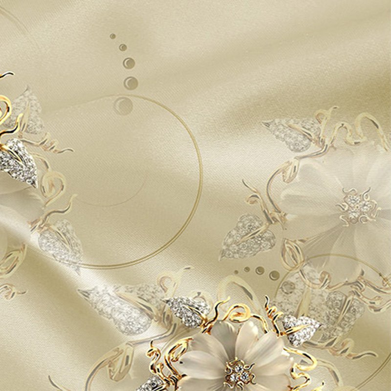 3D European Style Marble Diamond Jewelry Flower Wallpaper Mural High Quality Non-woven Large Wall Painting Living Room Wall Art