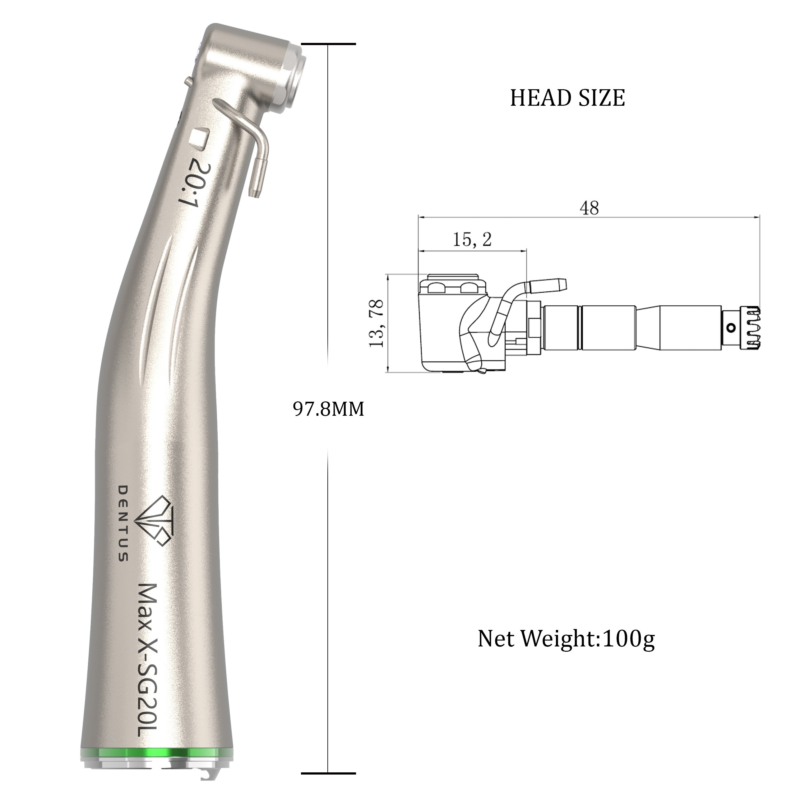 Ti-Max SG20L Surgical Dental Implant Motor Handpiece 20:1 Contra Angle Handpiece LED
