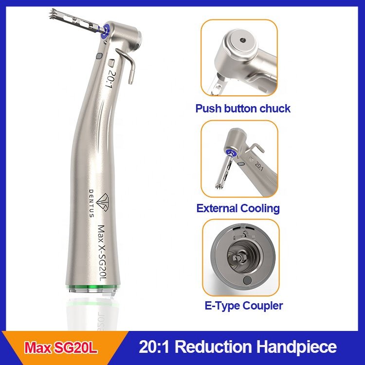 low speed dental timax SG20L contra angle for dental implants led fiber optic handpiece Stainless steel Implant