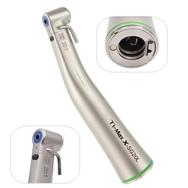 Dental LED 20:1 Contra Angle Fiber Optical External Water Spray Surgical Reduction Low Speed Handpiece