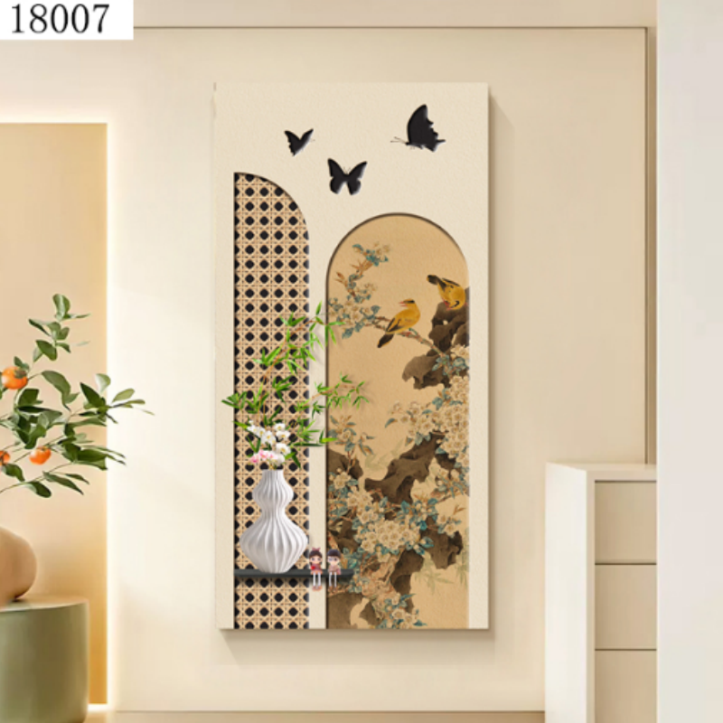 Ma Zhicheng's entrance decoration painting living room background wall vertical mural simple and atmospheric hanging painting