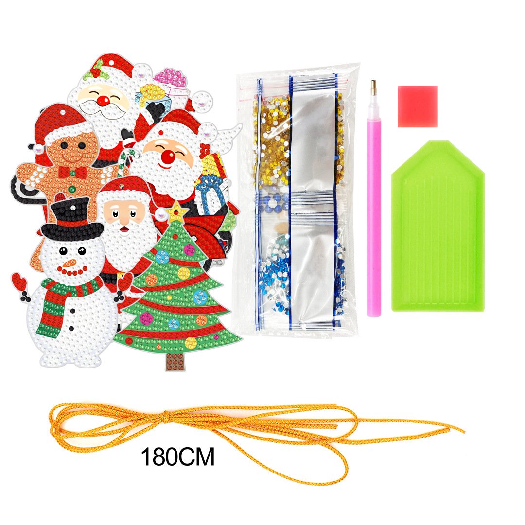 Diamond painting creative DIY cartoon handmade diamond sticker lightweight PET decorative pendant for Easter Christmas