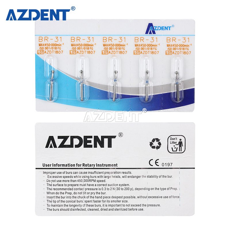 Baistra AZDENT stainless steel high speed dental diamond bur