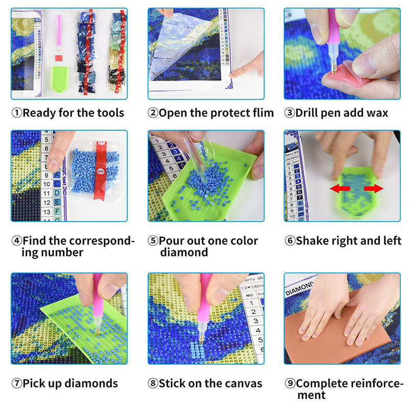 30*40 40*50cm Diy Crystal Diamond Art Painting Still Life Luminous Fluorescent 5d Diy Diamond Painting