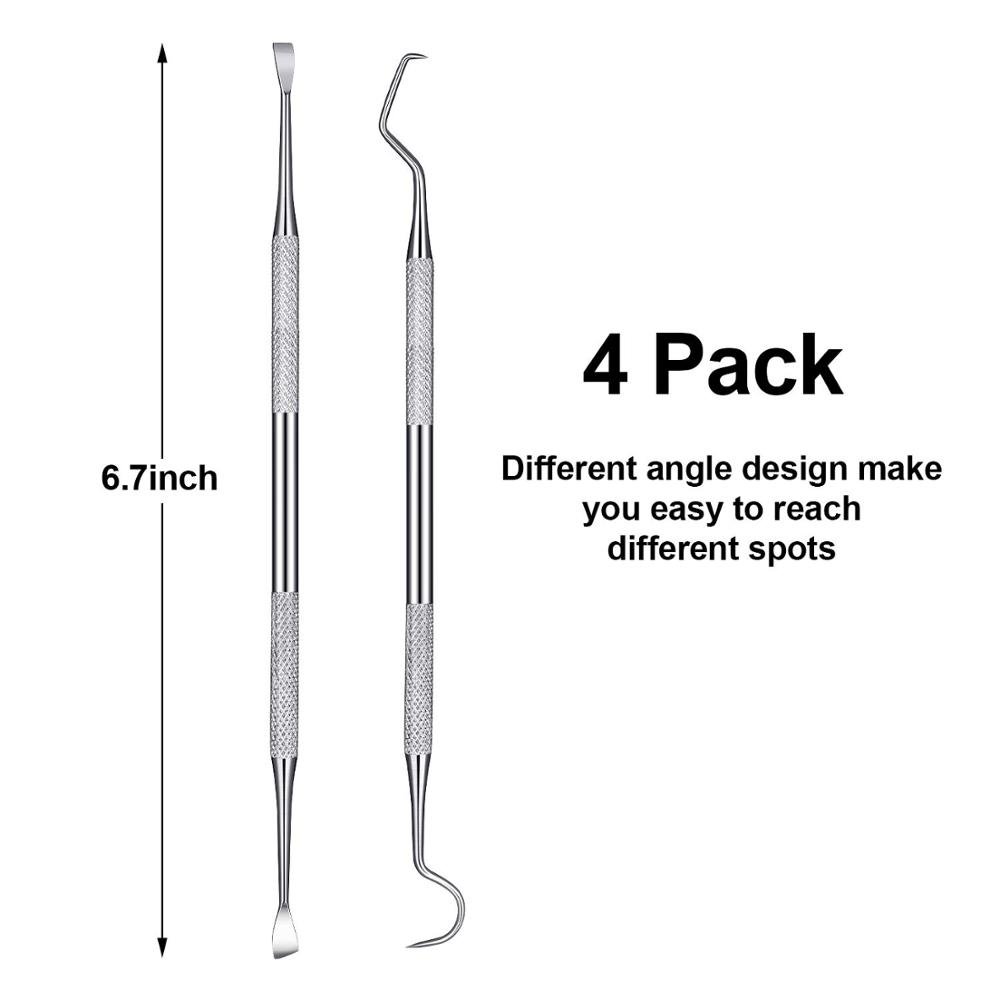 Pack of 4 Dental Tooth Pick For Cleaning Oral Teeth Dental Flat Plastic Filling Instruments Titanium Blue Restoration
