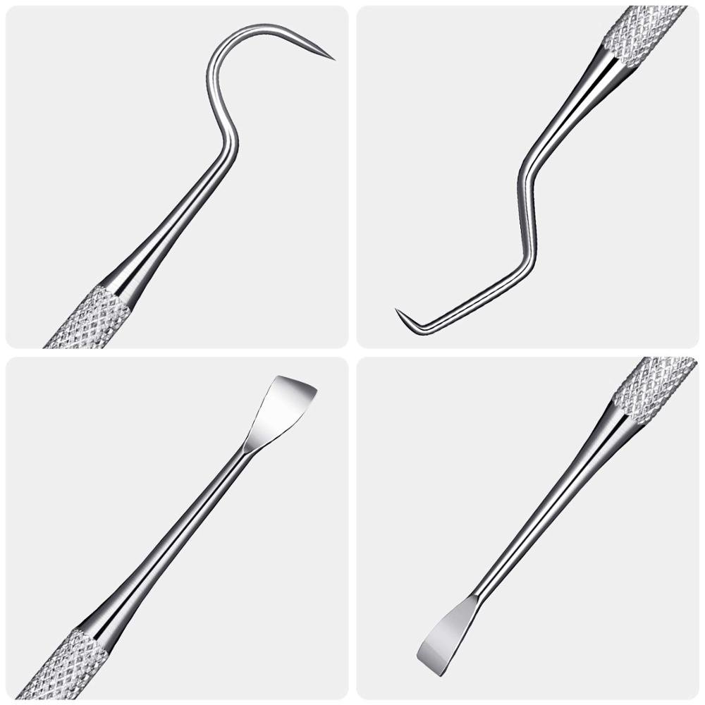 Pack of 4 Dental Tooth Pick For Cleaning Oral Teeth Dental Flat Plastic Filling Instruments Titanium Blue Restoration