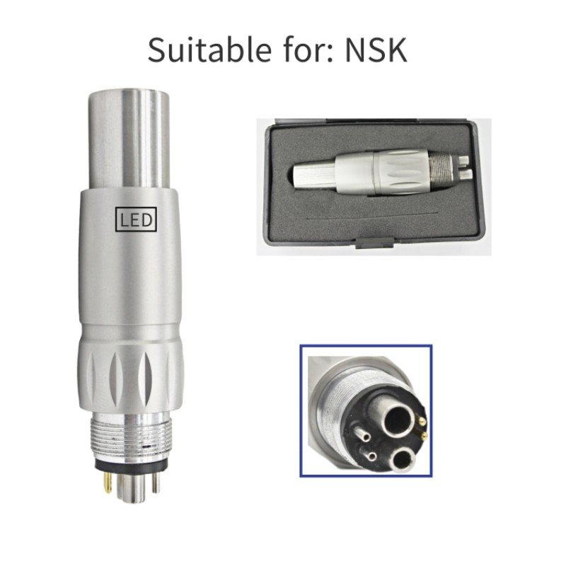Dental High-Speed Hand Tools Quick Coupling Fiber Optic Handpiece Adaptor 2/4/6 Holes Electric Metal LED