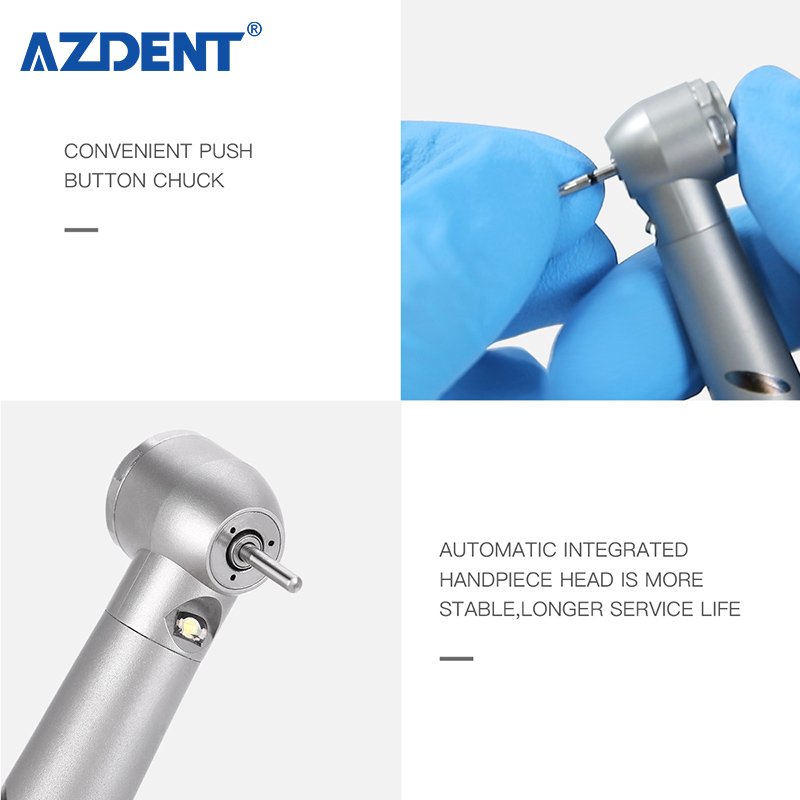 Azdent Joydental Dental E-generator LED High Speed Ceramic Bearing Torque Head Handpiece Stainless Body
