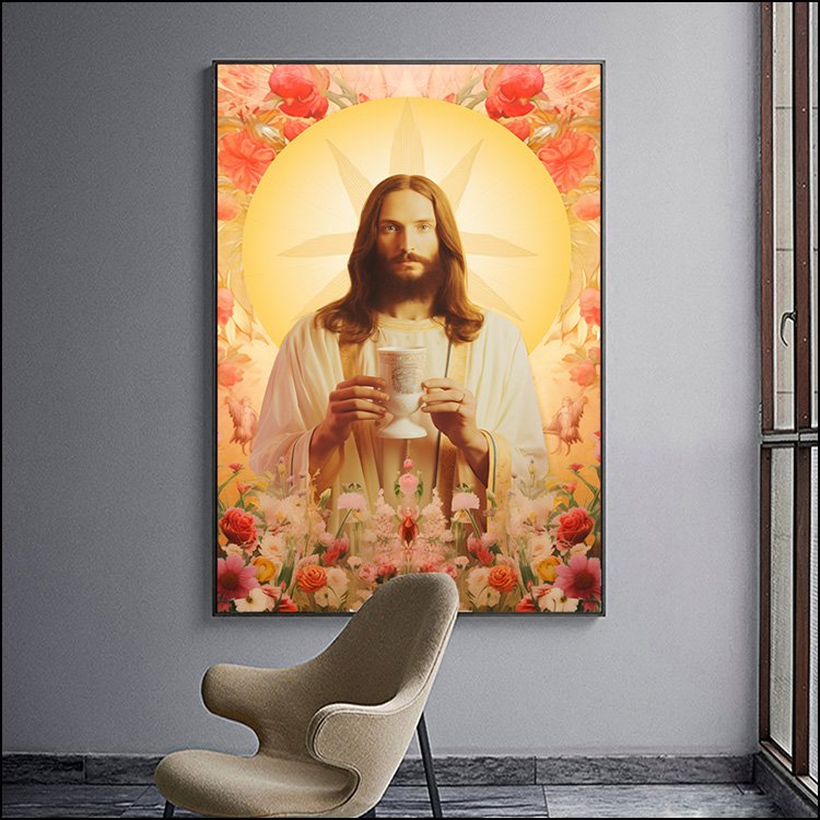 Jesus Portrait Christianity Decor Painting on Canvas Art mural Modern Religion Arts LED diamond paintings