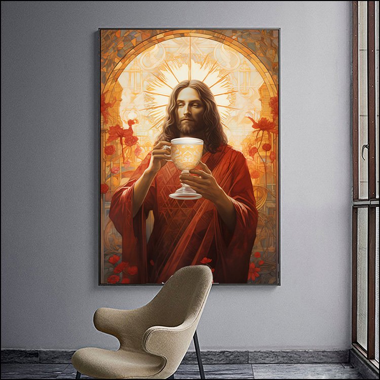 Jesus Portrait Christianity Decor Painting on Canvas Art mural Modern Religion Arts LED diamond paintings