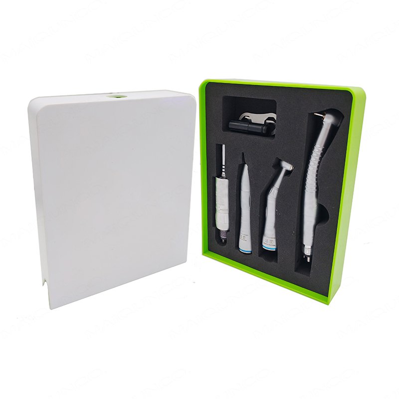 High Quality WH Type 5 Led Dental Air Turbine 1:1 E Generator Internal Spray SLow Contra Angle Set High Speed Handpiece Kit