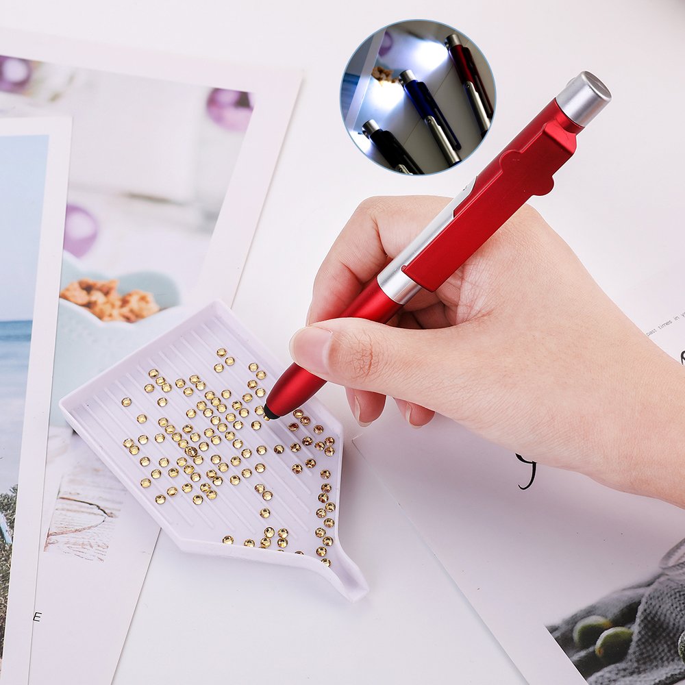 5d Diamond Painting Point Drill Pen LED Lighting Metal Point Drill Pen with Lights Diamond Art Embroidery USB Pen Tools