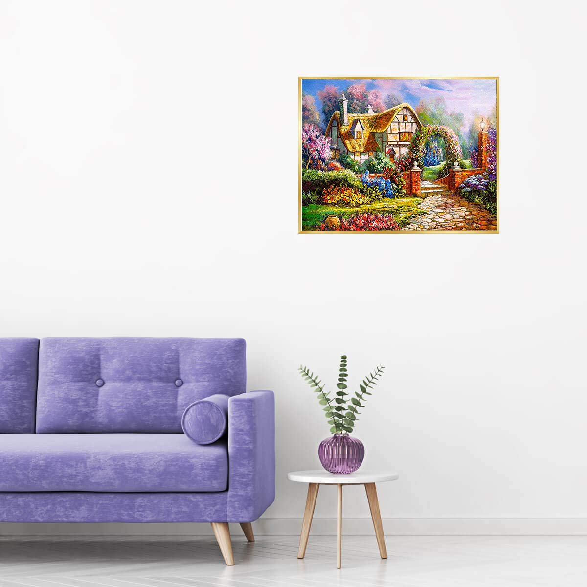 DIY wall art kit flower house scenery Diamond Art Painting
