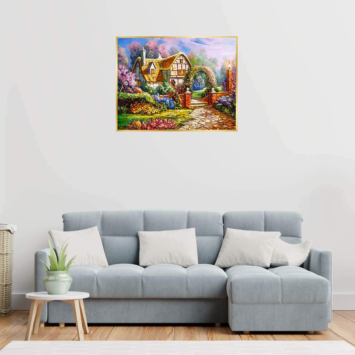 DIY wall art kit flower house scenery Diamond Art Painting