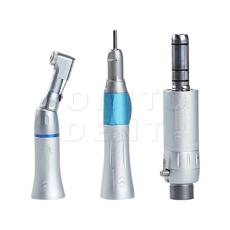 Dental Low Speed Handpiece Kits 203C 2/4 Hole Air Turbine Motor Contra Angle Straight Handpiece Dentist Lab Equipment Tools