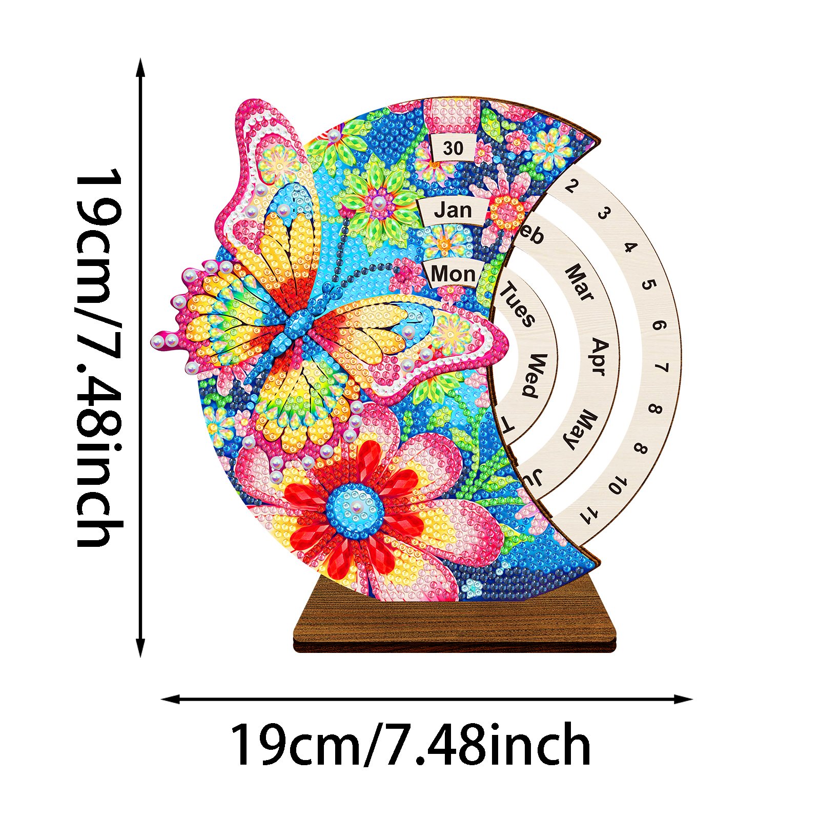 2025 New Diamond Painting Wooden Desk Calendar 5D DIY Ornament