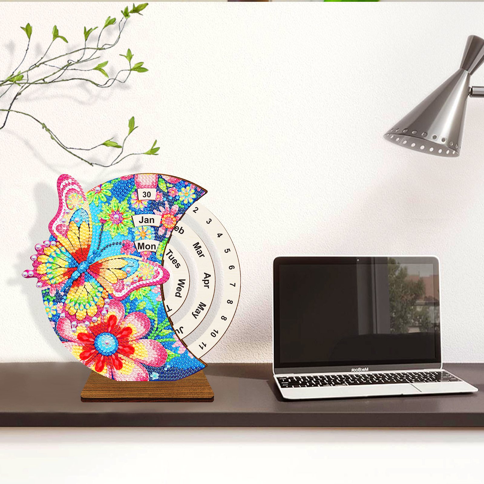 2025 New Diamond Painting Wooden Desk Calendar 5D DIY Ornament