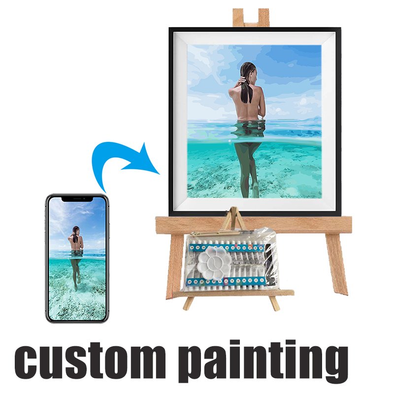 Custom paint by number 5D Full Diamond Drill Mosaic Kit, Effiel Tower LED Diamond Painting Kits On Canvas Diamond Painting