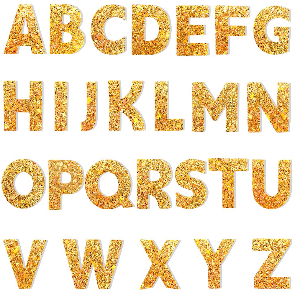 A-Z letters sequin valentines patches Heart sign Sequin Patch For School Clothing Iron With Sequin Letter