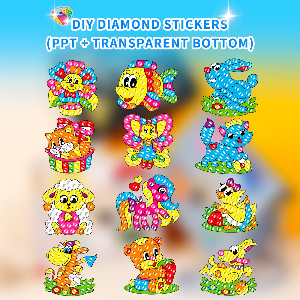 Hot Selling Art Crafts Animal Children 5D Diy Diamond Painting Stickers Kits for Kids