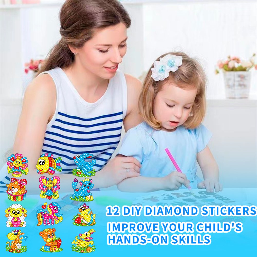 Hot Selling Art Crafts Animal Children 5D Diy Diamond Painting Stickers Kits for Kids