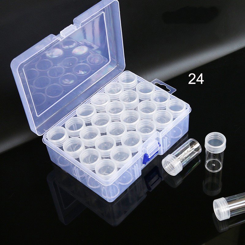 DIY Transparent Large Bottle DIY Rice Bead STORAGE Box Diamond Painting Tools Storage Drill Rack Cross-Border PP Plastic