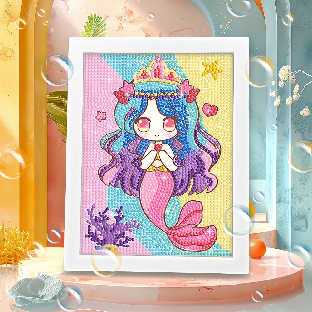 New DIY Kids Puzzle Framed Diamond Painting Zodiac Design Gift Crafts