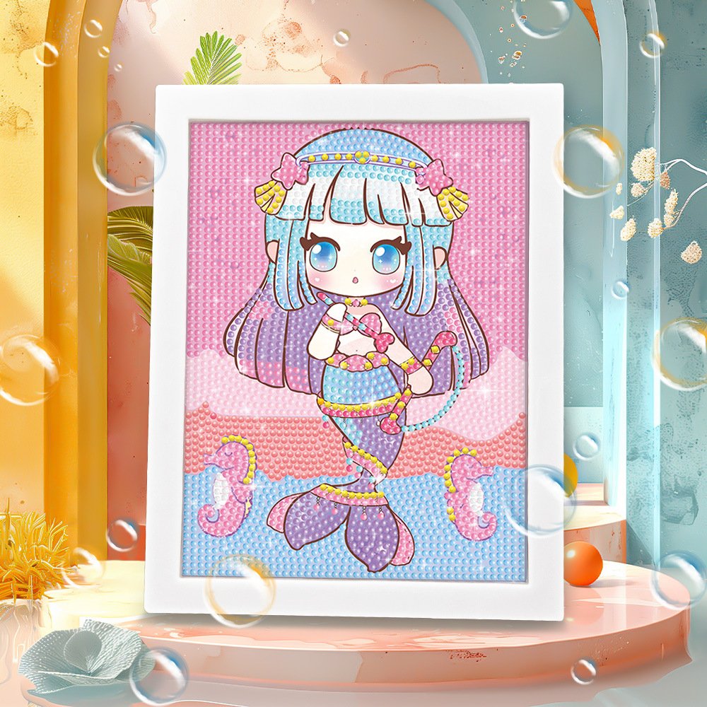 New DIY Kids Puzzle Framed Diamond Painting Zodiac Design Gift Crafts