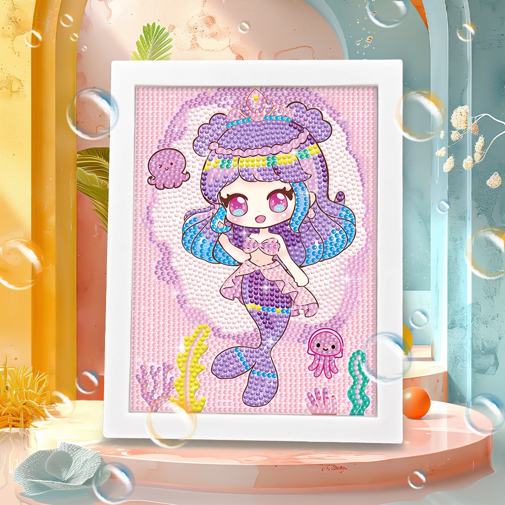 New DIY Kids Puzzle Framed Diamond Painting Zodiac Design Gift Crafts