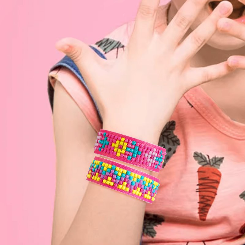 3pcs Per Set Diy Diamond Painting Wristband Sequined Sticky Button Watch with Diamond Embroidered Sports Bracelet