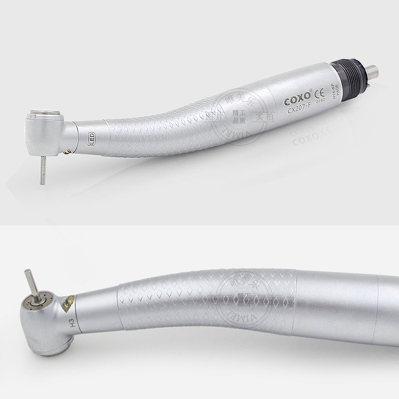 COXOO High Speed Handpiece CX207-F 2/4 Hole Dental Turbine LED Handpiece E Generator Air Turbine handpiece