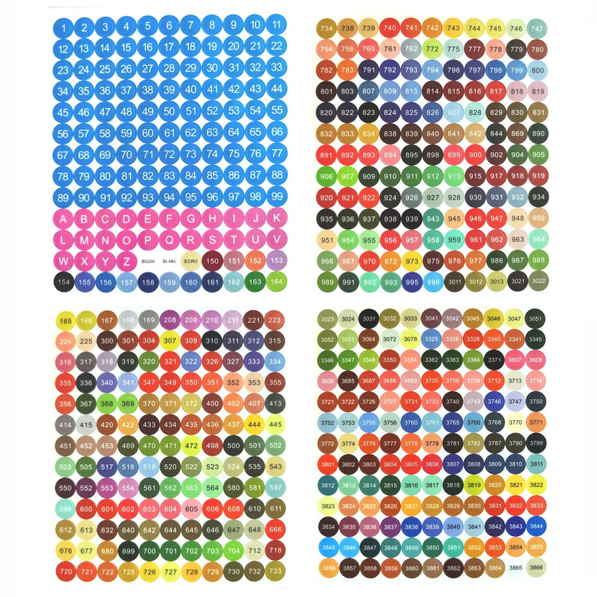 R-Label DMC447 Diamond Painting Storage Boxes Color Number Label Stickers Legend Paper Diamond Painting Accessories Labels