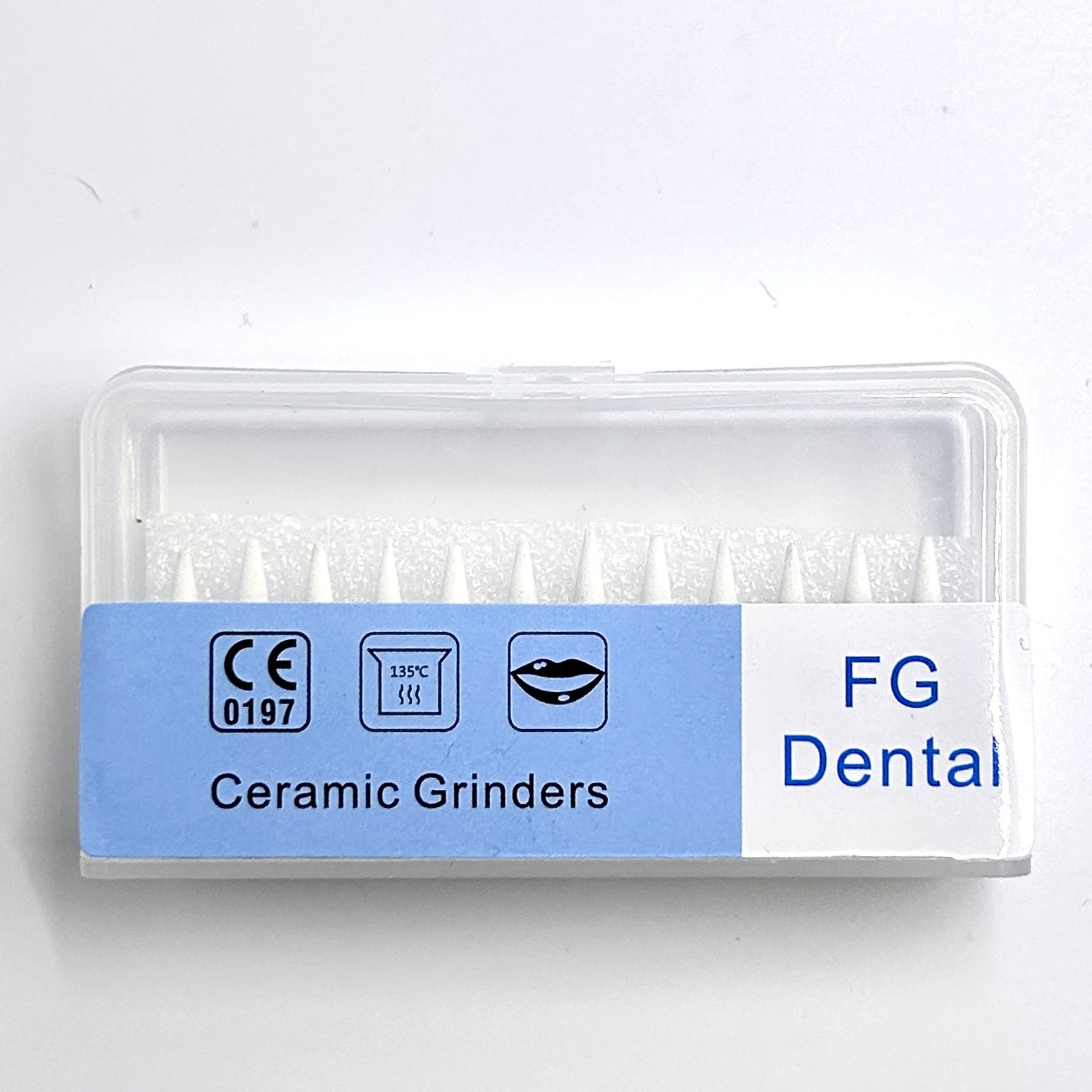 CWF114 Dental use White Stone Polishing Ceramic Diamond Grinders FG Bur Drills Kits Aluminum Oxide 12Pcs/Box Dental Flame Cone