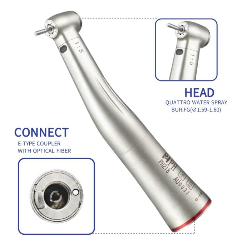 Cheap durable 1:5 with fibre optic inner water spray outer water spray optic speed incremental bending machine dental handpiece