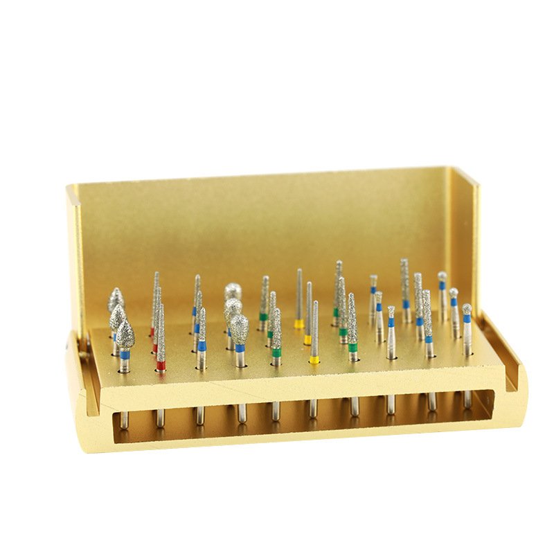Wholesale Dental High Speed Diamond Bur Set CE Dentistry Accessories Dental Hand Piece Drill Accessories 3 Years Manual Steel