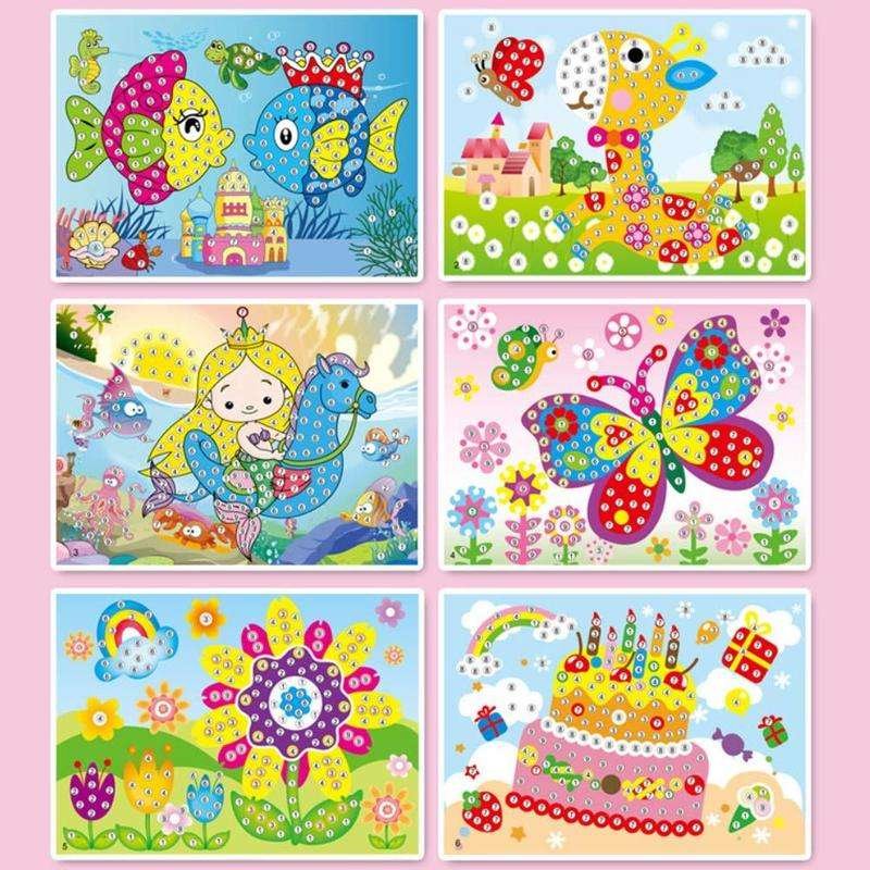 Hot selling digital diamond diy sticker create your own children's puzzle sticker