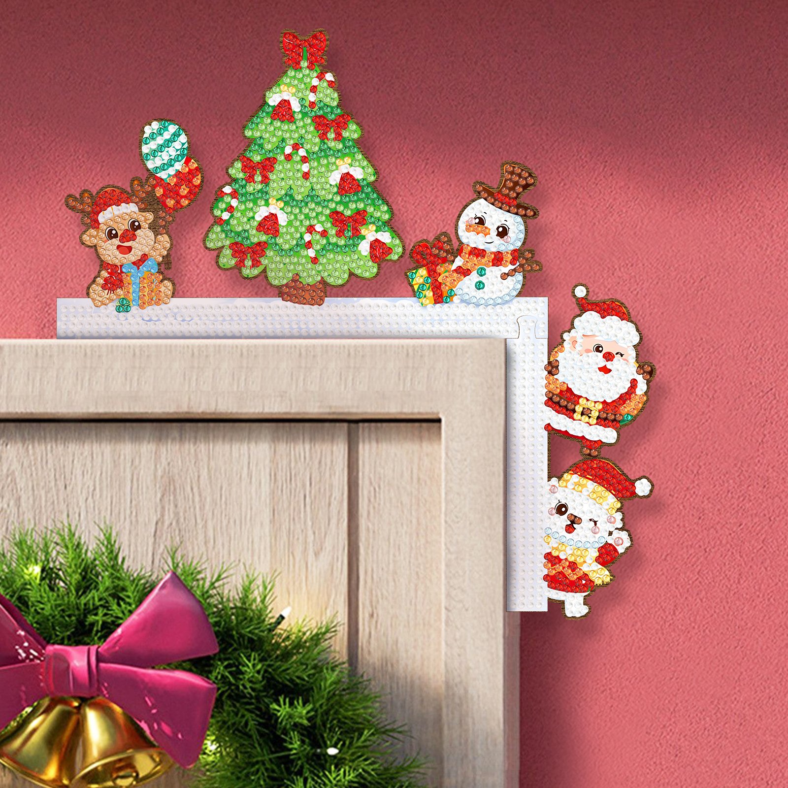 Creative Design Custom DIY Diamond Painting Kits Hanging Wooden Ornament Christmas Tree Home Decor For Festival