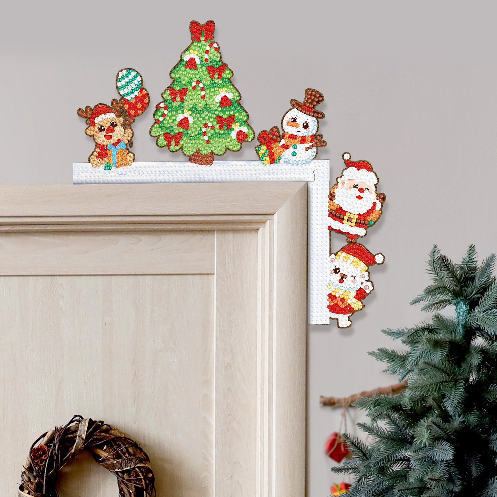 Creative Design Custom DIY Diamond Painting Kits Hanging Wooden Ornament Christmas Tree Home Decor For Festival