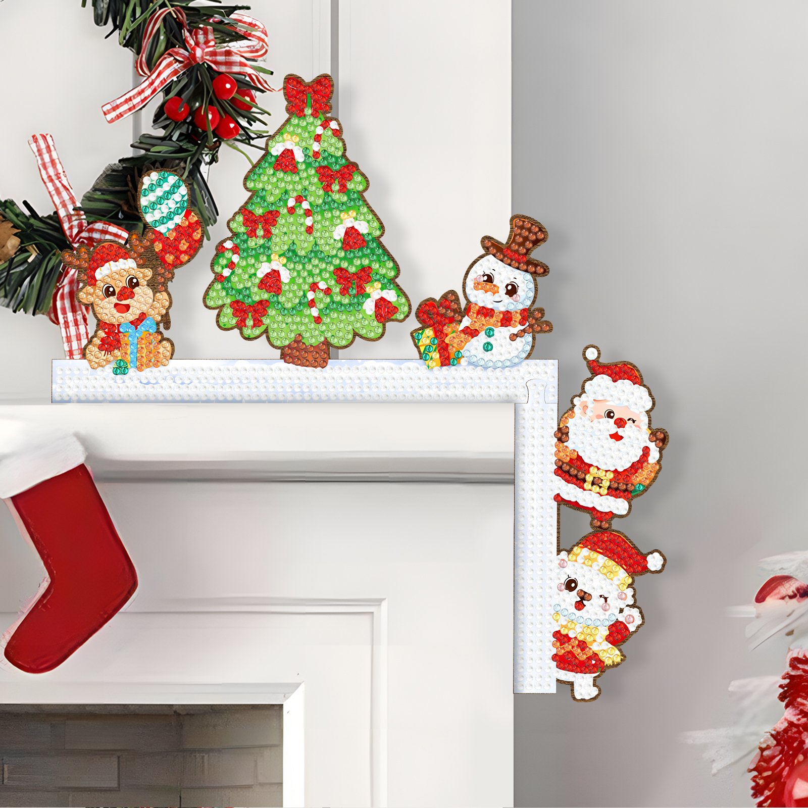 Creative Design Custom DIY Diamond Painting Kits Hanging Wooden Ornament Christmas Tree Home Decor For Festival