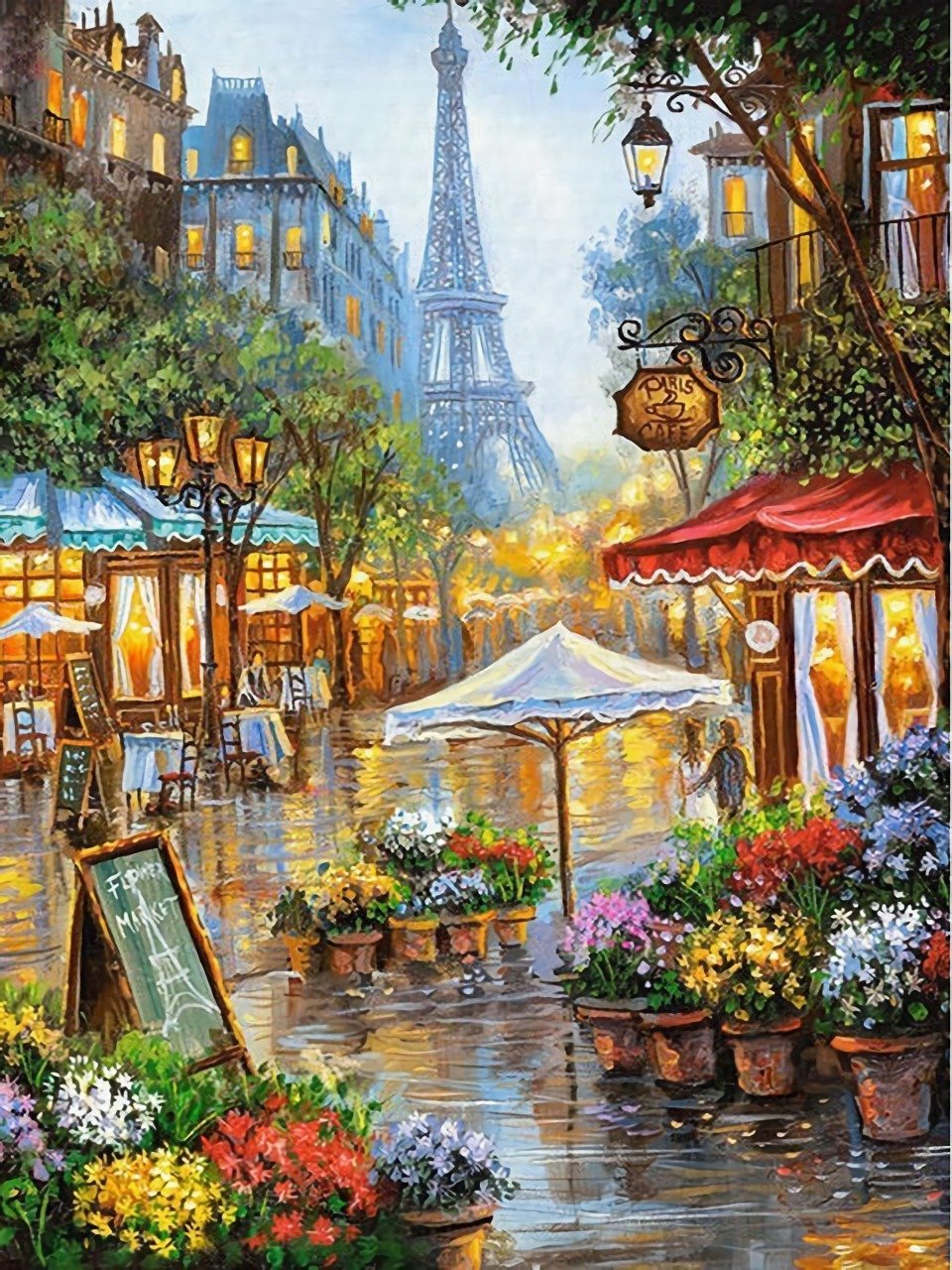 Full Drill Landscape Painting 5D Diamond Painting Kits Wholesale DIY Rhinestone Cross Stitch Mosaic For Home Decor Street