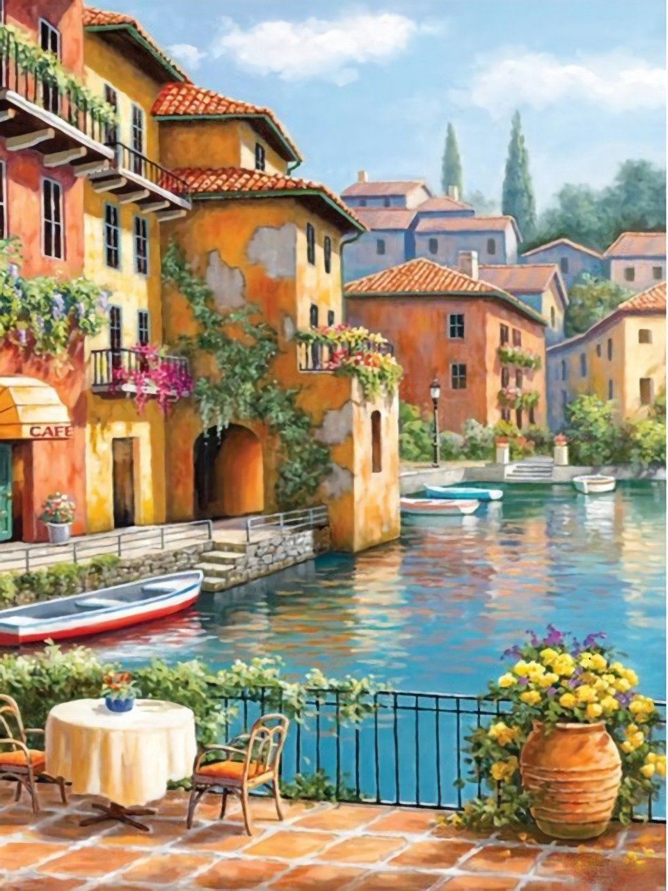 Full Drill Landscape Painting 5D Diamond Painting Kits Wholesale DIY Rhinestone Cross Stitch Mosaic For Home Decor Street