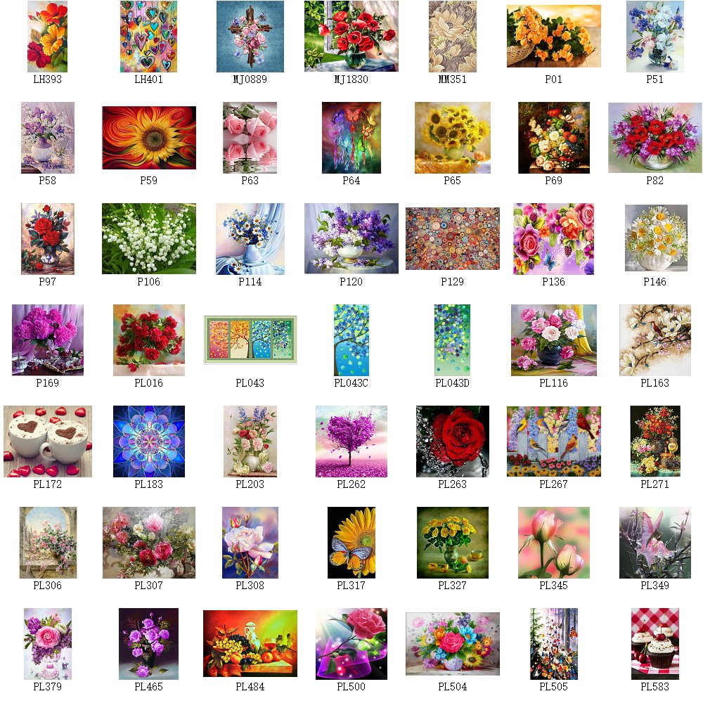 Factory OEM Flower DIY Wall Art Short Lint Canvas Diamond Painting Kit for Home Decor