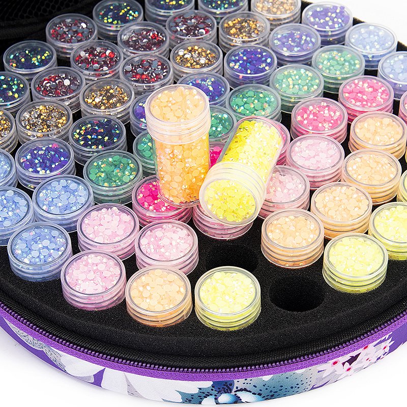 Factory Price Wholesale Diamond Painting Storage Bag Flower Butterfly Round 60 Bottle DIY Tools Storage Case