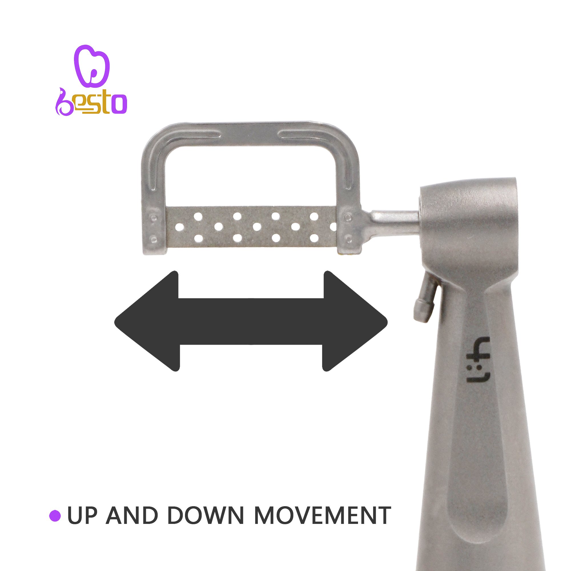 4:1 Orthodontic with Saw Blade Dental Handpiece Kit IPR System Reciprocating Interproximal Stripping Reduction Contra Angle