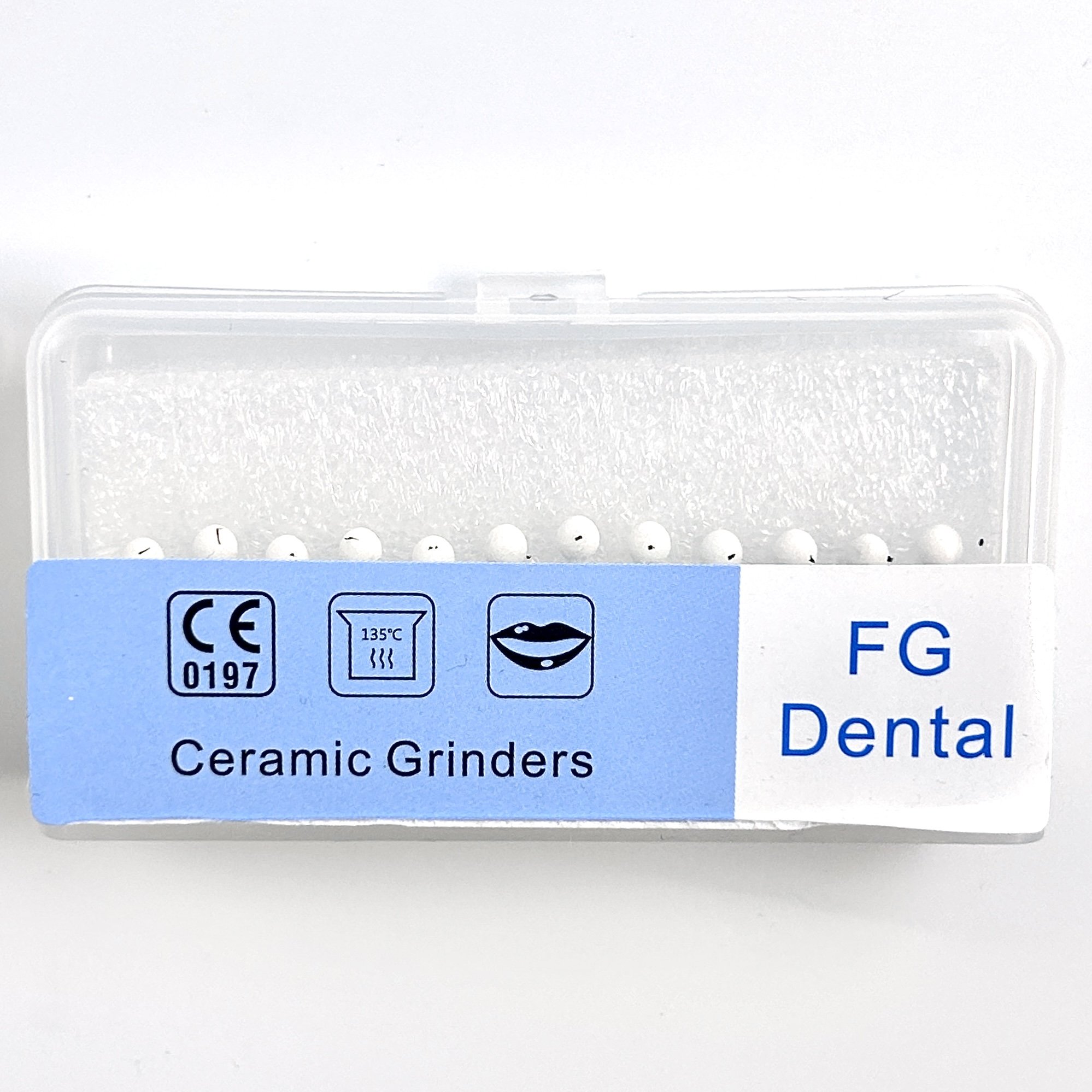 CWF514 Dental White Stone Polishing FG Bur Drills Kits Aluminum Oxide 12Pcs/Box Dental Flame White FG Burs